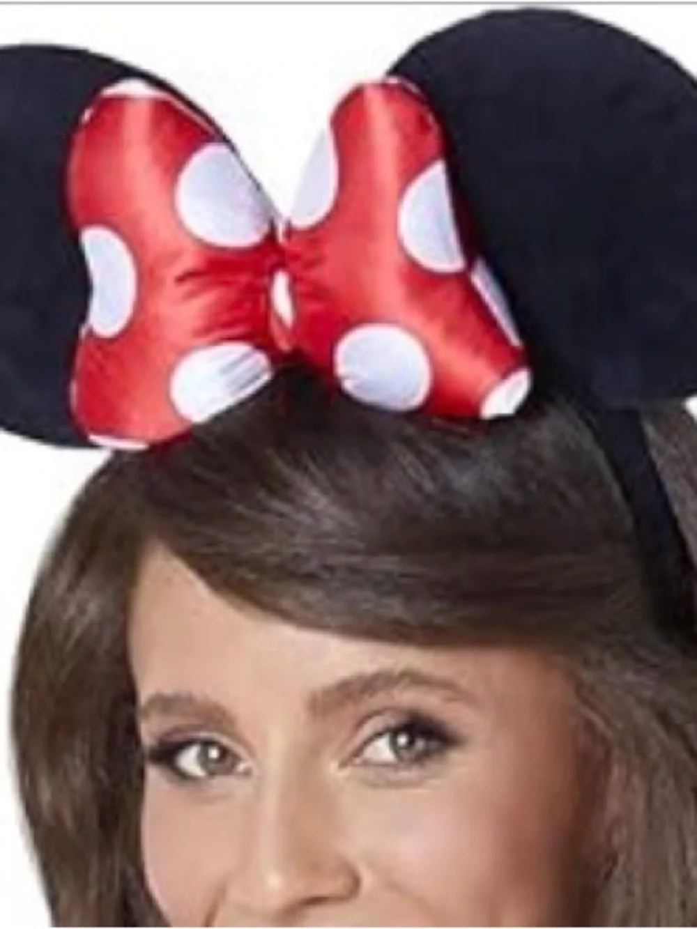 Women’s Minnie Mouse Black Ear Headband with Red Polka Dot Bow